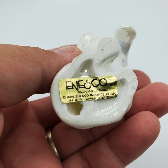 Vintage Enesco cat kitten pearl glaze figurine - Picture 7 of 8